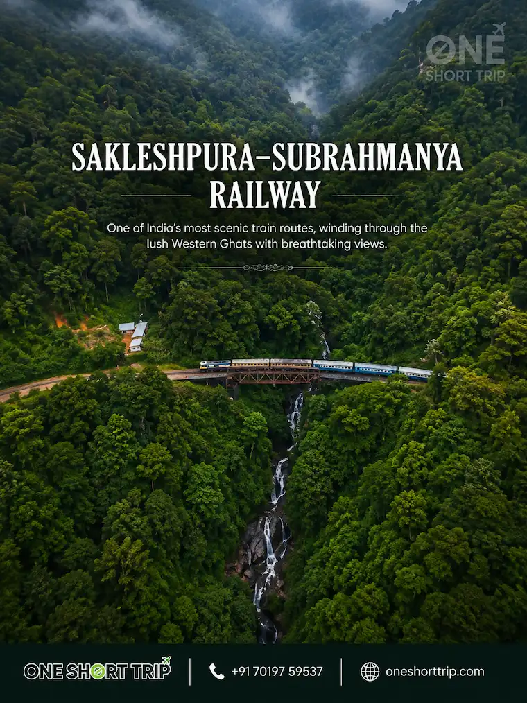 Railway route through the Western Ghats between Sakleshpur and Subramanya