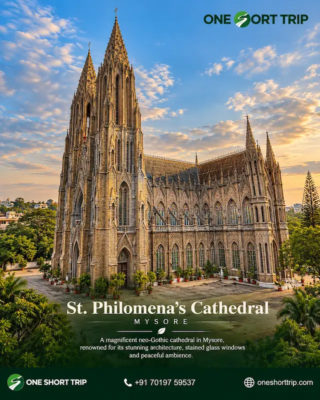 St. Philomena's Cathedral in Mysuru on a heritage tour from Bangalore
