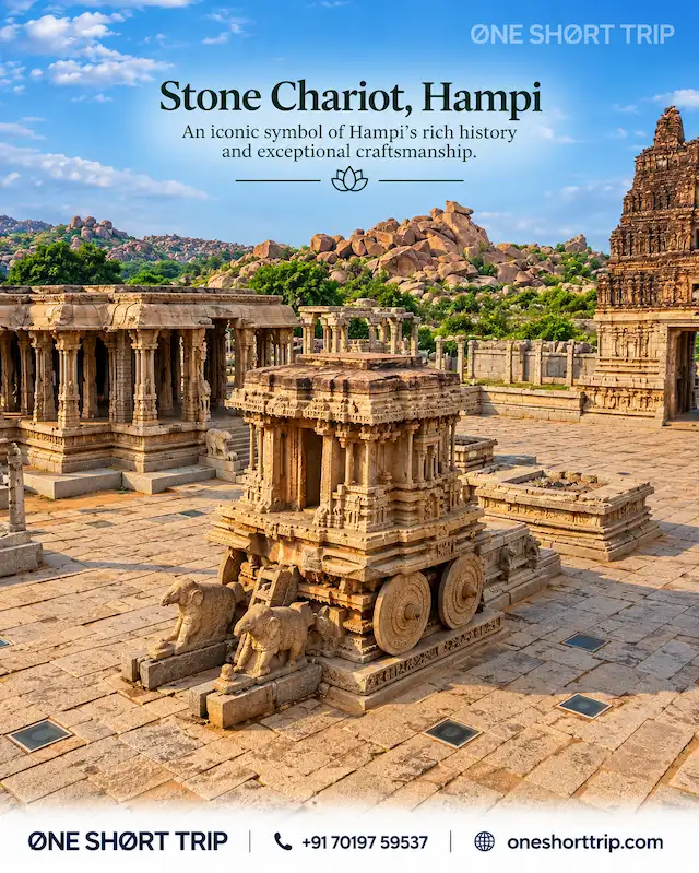 Stone Chariot in Hampi on the Hampi, Aihole, Pattadakal and Badami tour from Bangalore