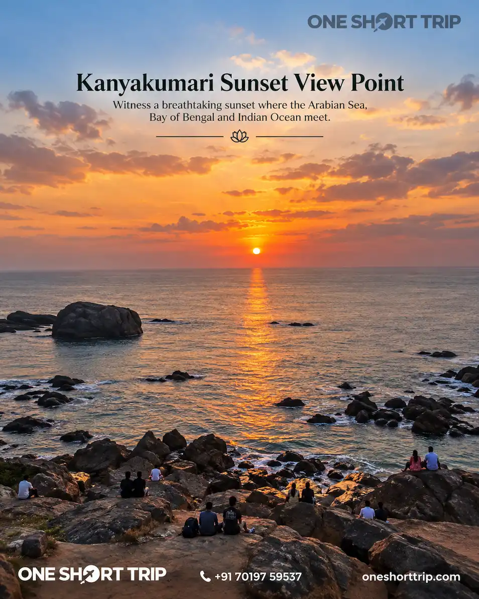 Kanyakumari Sunset View Point overlooking the sea