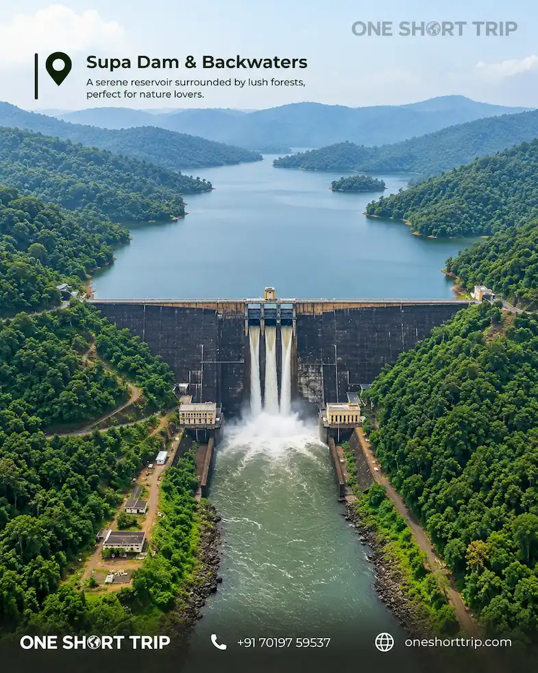 Supa Dam and reservoir landscape near Dandeli