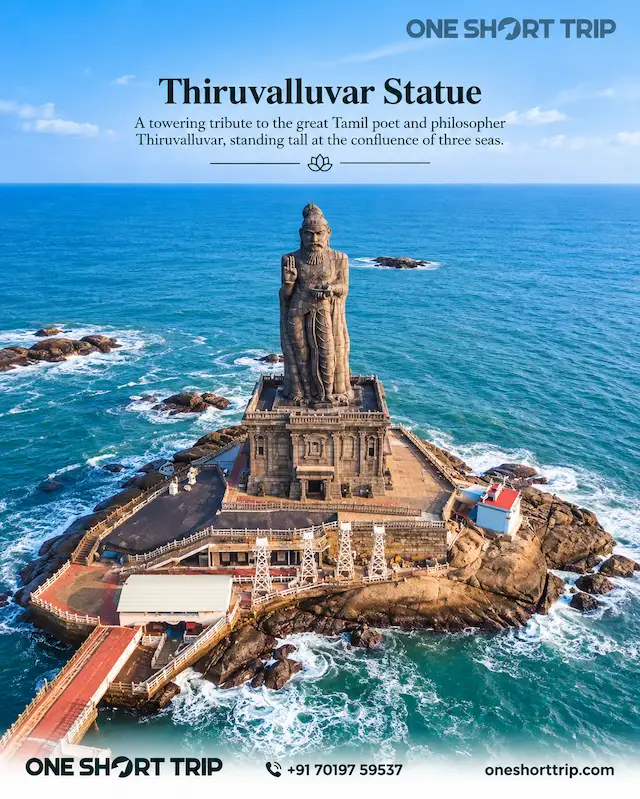 Thiruvalluvar Statue off the coast of Kanyakumari