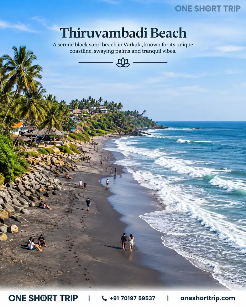 Thiruvambadi Black Sand Beach in Varkala