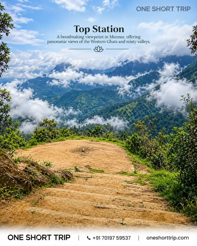 Top Station mountain viewpoint near Munnar Kerala