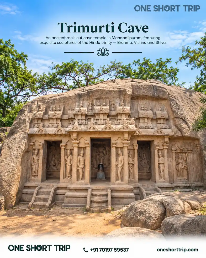 Trimurti Cave Temple in Mahabalipuram