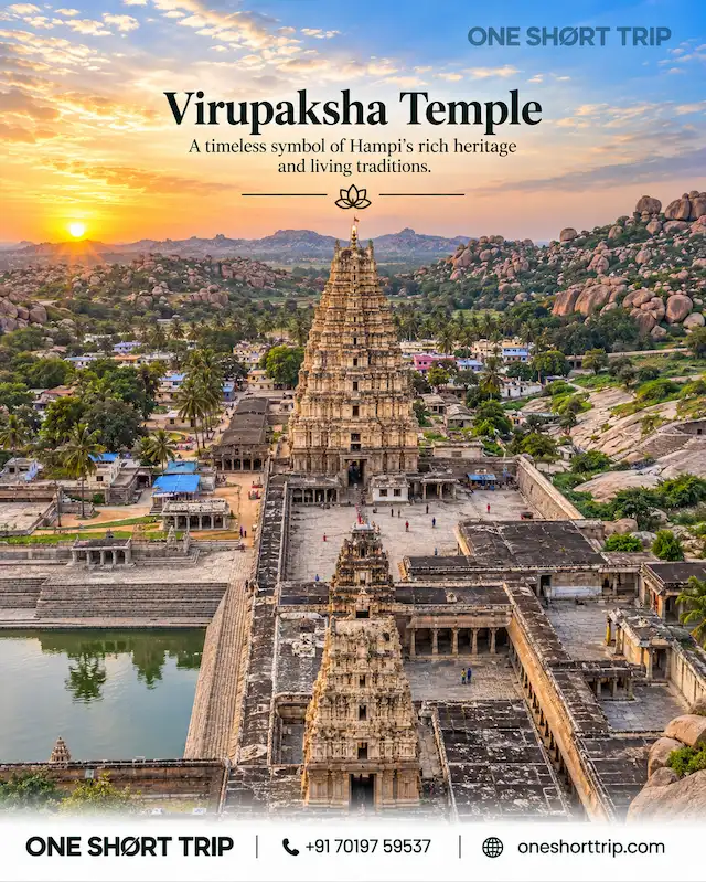 Virupaksha Temple in Hampi on a heritage tour from Bangalore
