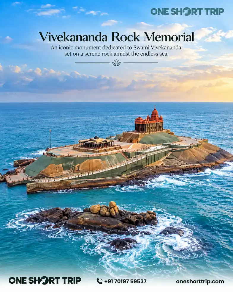 Vivekananda Rock Memorial off the coast of Kanyakumari